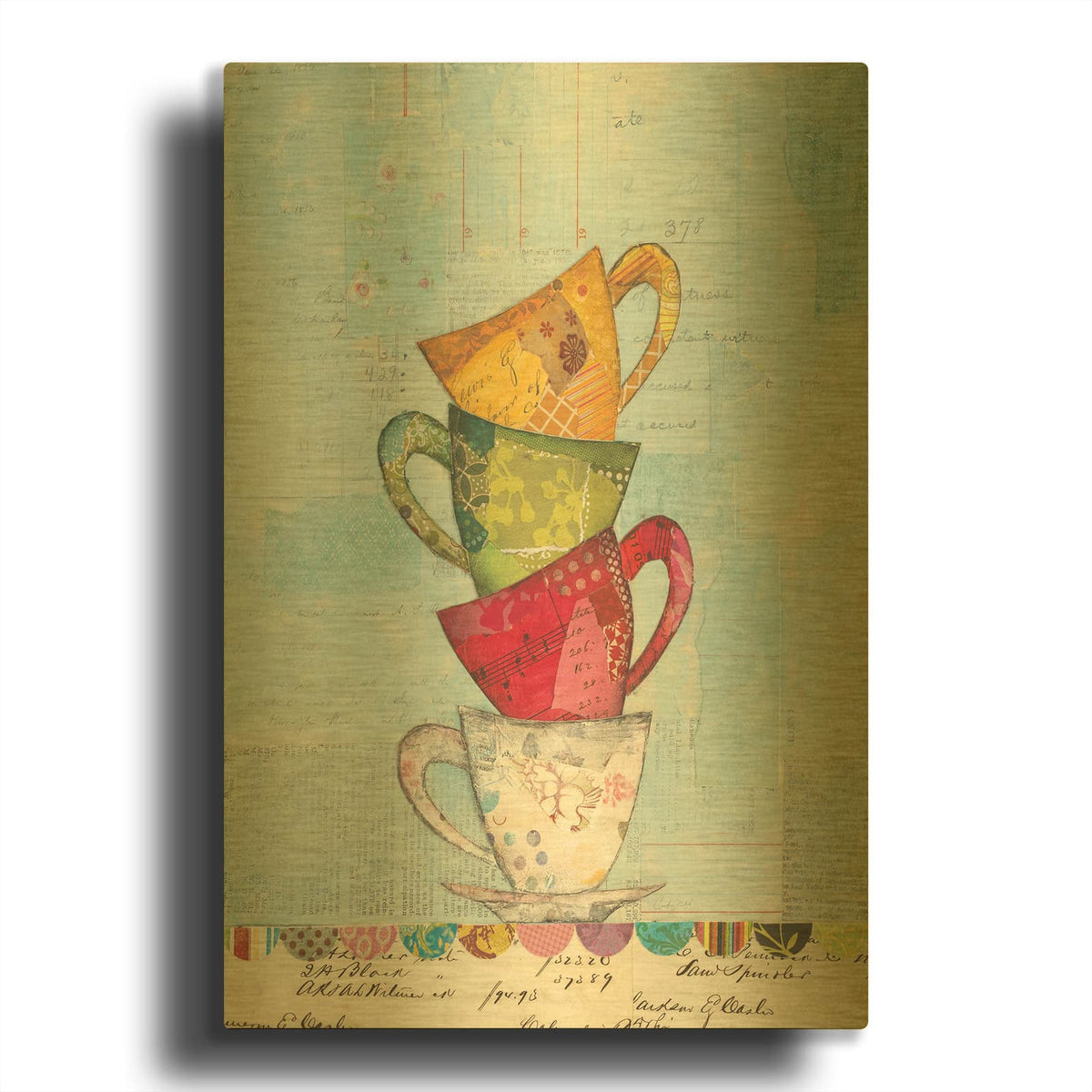 'Tea Time' By Courtney Prahl Gold Metal Wall Art