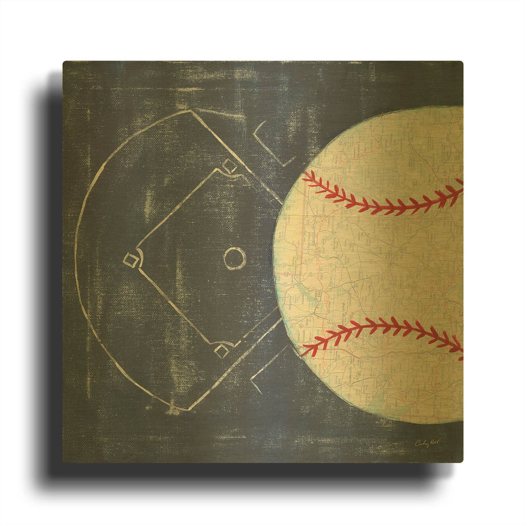 'On the Field III' By Courtney Prahl Gold Metal Wall Art