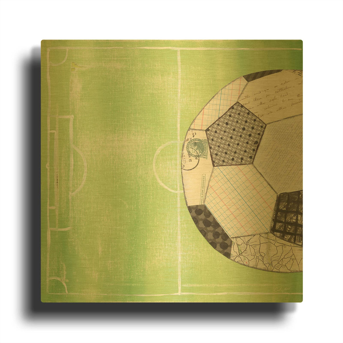 'On the Field IV' By Courtney Prahl Gold Metal Wall Art