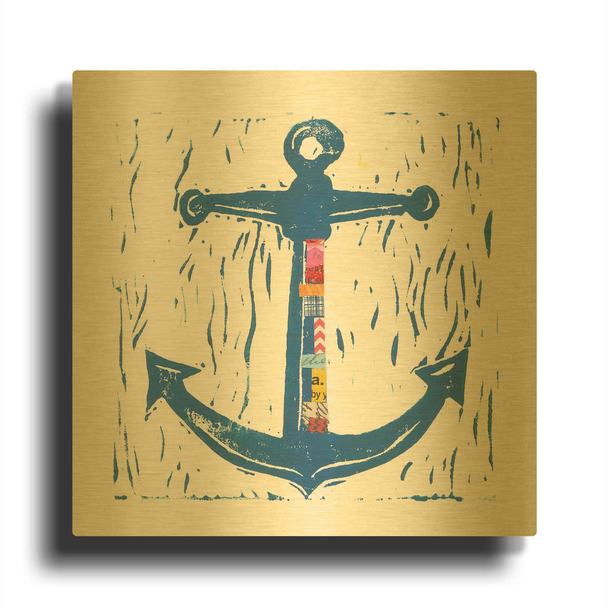 'Nautical Collage III' By Courtney Prahl Gold Metal Wall Art