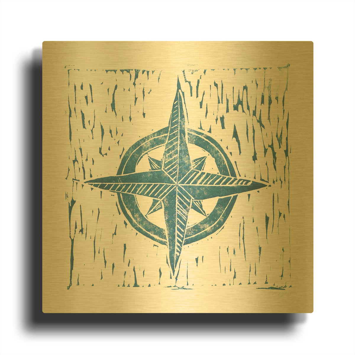 'Nautical Collage on White II' By Courtney Prahl Gold Metal Wall Art