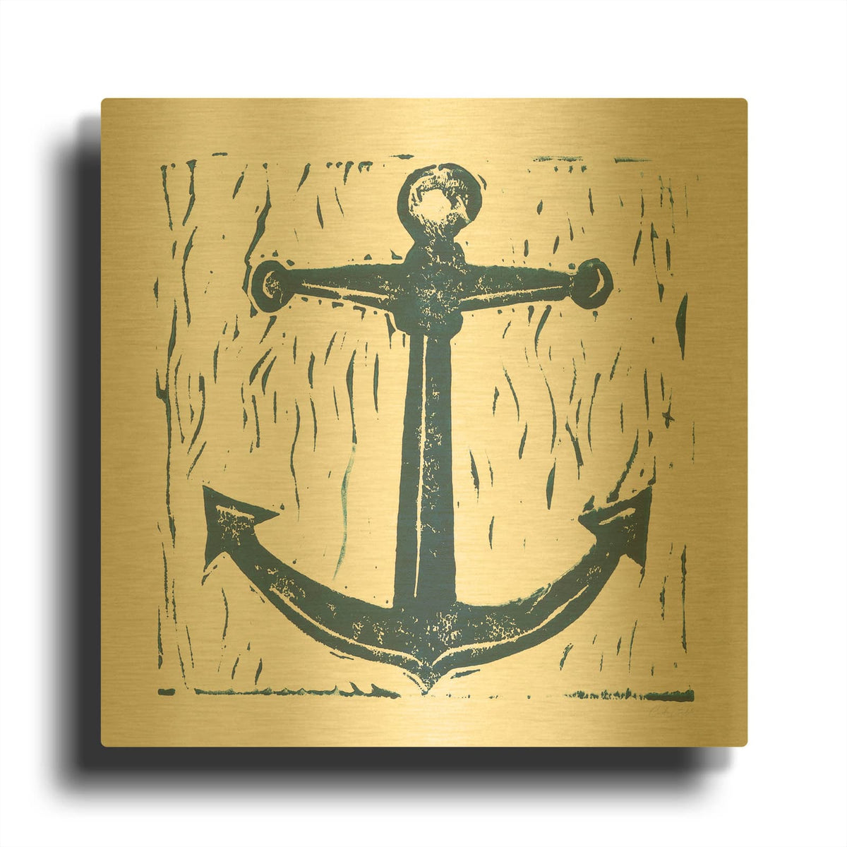 'Nautical Collage on White III' By Courtney Prahl Gold Metal Wall Art