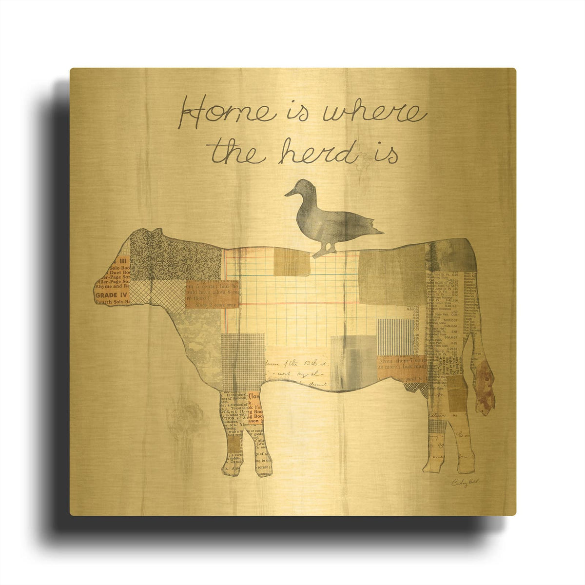 'Farm Family VI' By Courtney Prahl Gold Metal Wall Art