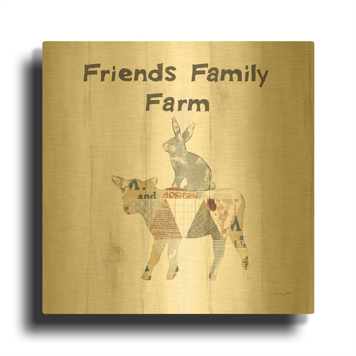 'Farm Family VIII' By Courtney Prahl Gold Metal Wall Art