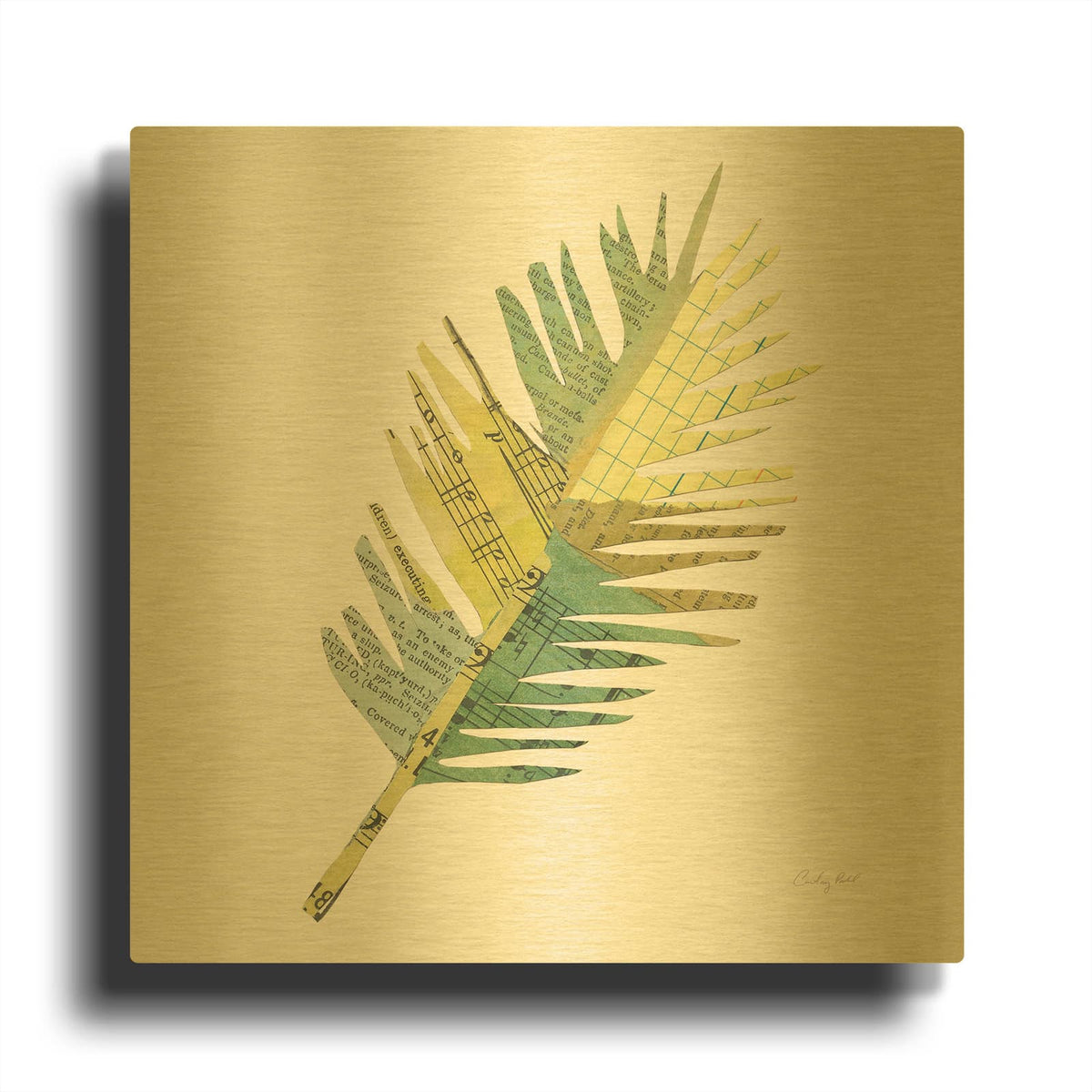 'Tropical Fun Palms I' By Courtney Prahl Gold Metal Wall Art