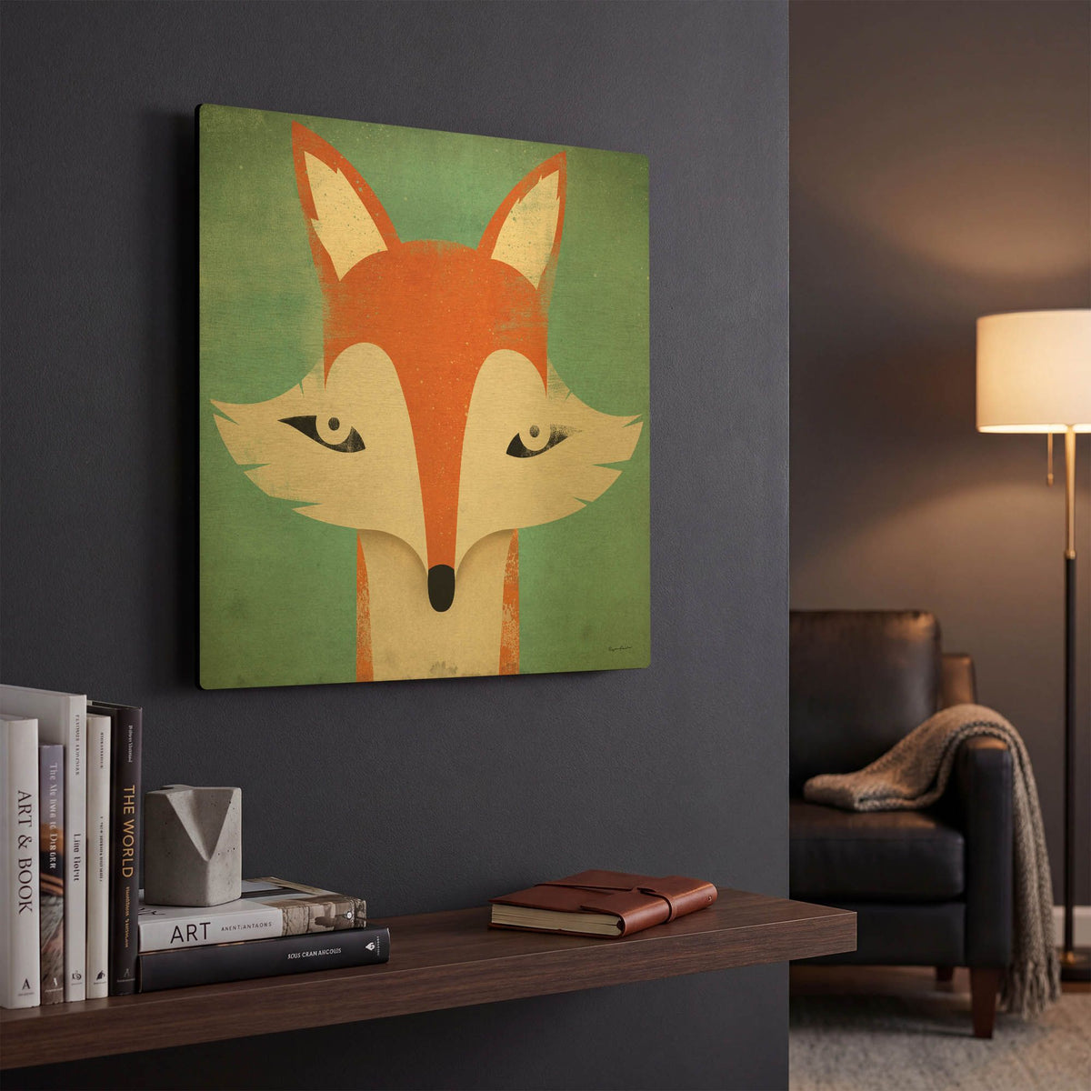 'Fox' By Ryan Fowler Gold Metal Wall Art