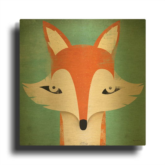 'Fox' By Ryan Fowler Gold Metal Wall Art