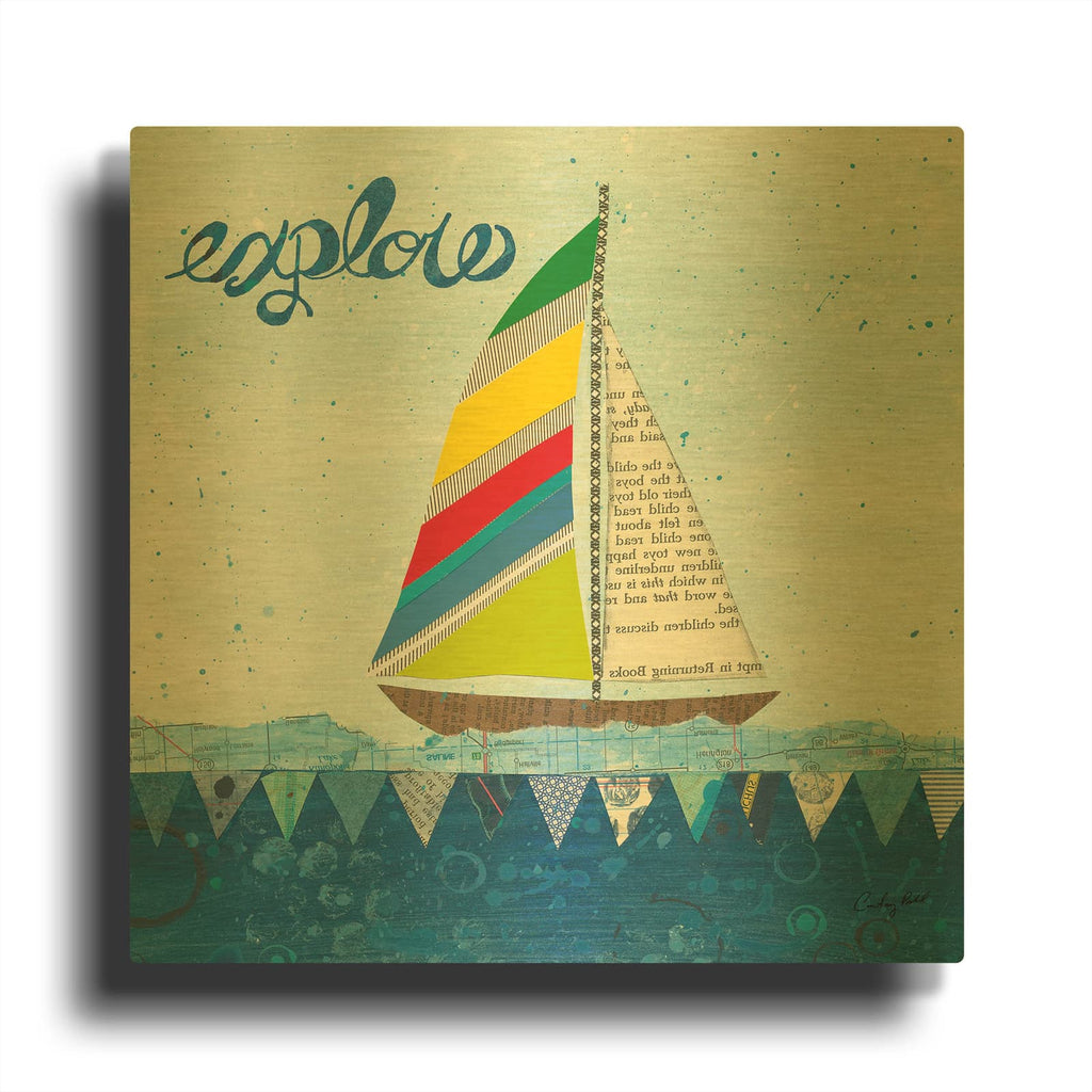 'Rainbow Spinnakers IV' By Courtney Prahl Gold Metal Wall Art