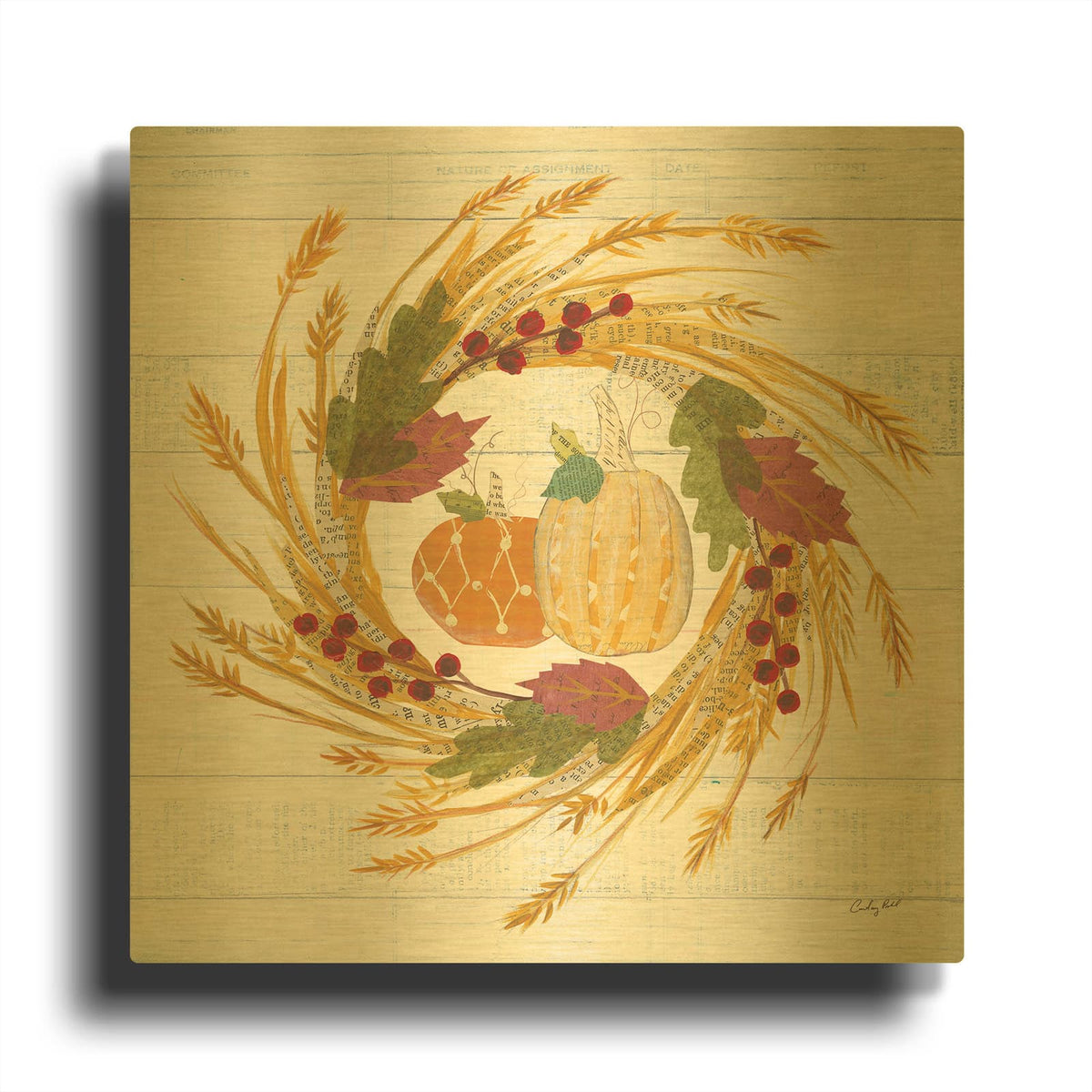 'Autumn Bounty II' By Courtney Prahl Gold Metal Wall Art