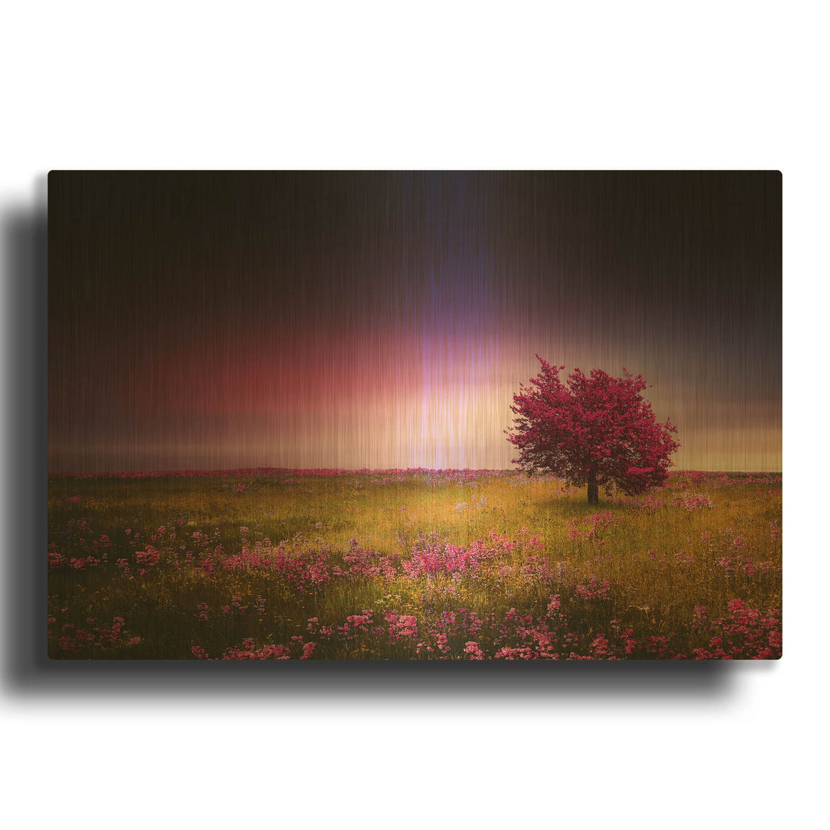 'Pink Tree' By Bess Hamiti Gold Metal Wall Art
