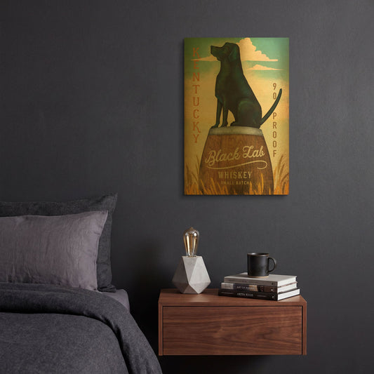 'Black Lab Whiskey Kentucky Crop' By Ryan Fowler Gold Metal Wall Art