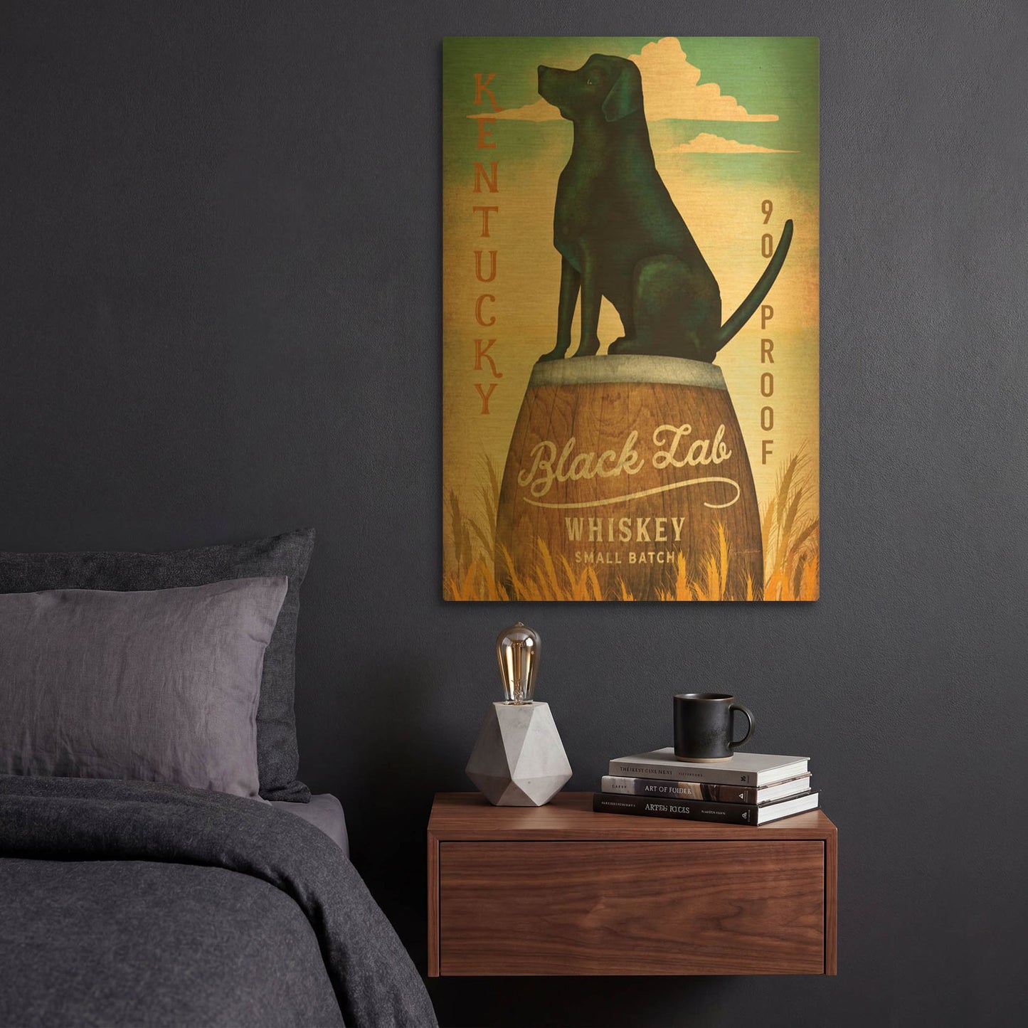 'Black Lab Whiskey Kentucky Crop' By Ryan Fowler Gold Metal Wall Art