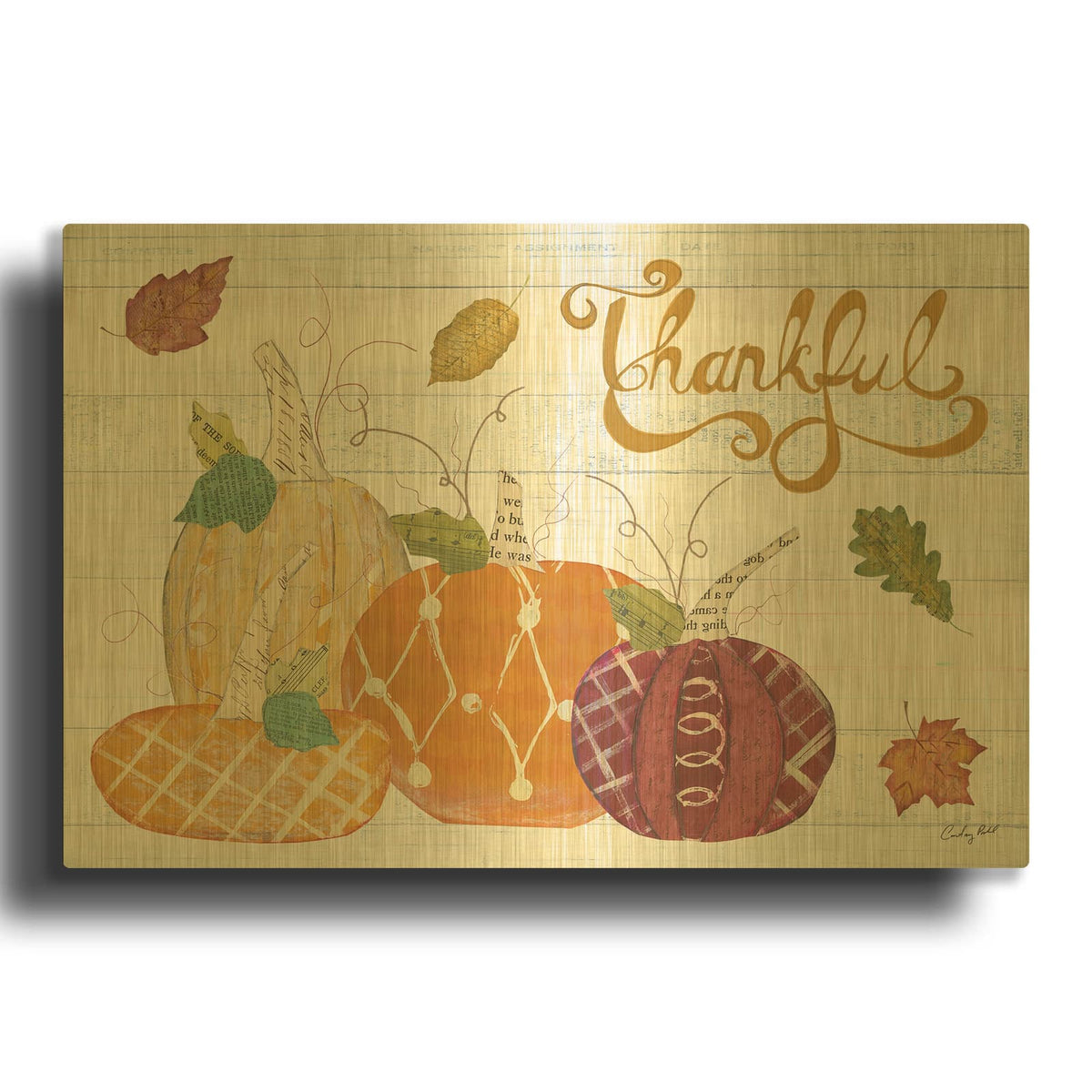 'Autumn Bounty V' By Courtney Prahl Gold Metal Wall Art