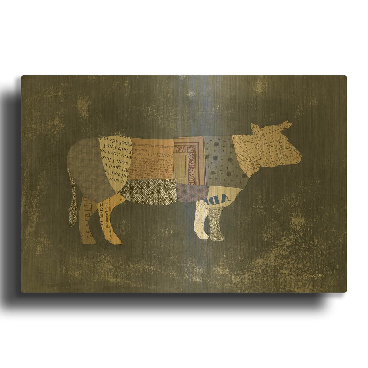 '43424-From the Butcher Elements 22' By Courtney Prahl Gold Metal Wall Art