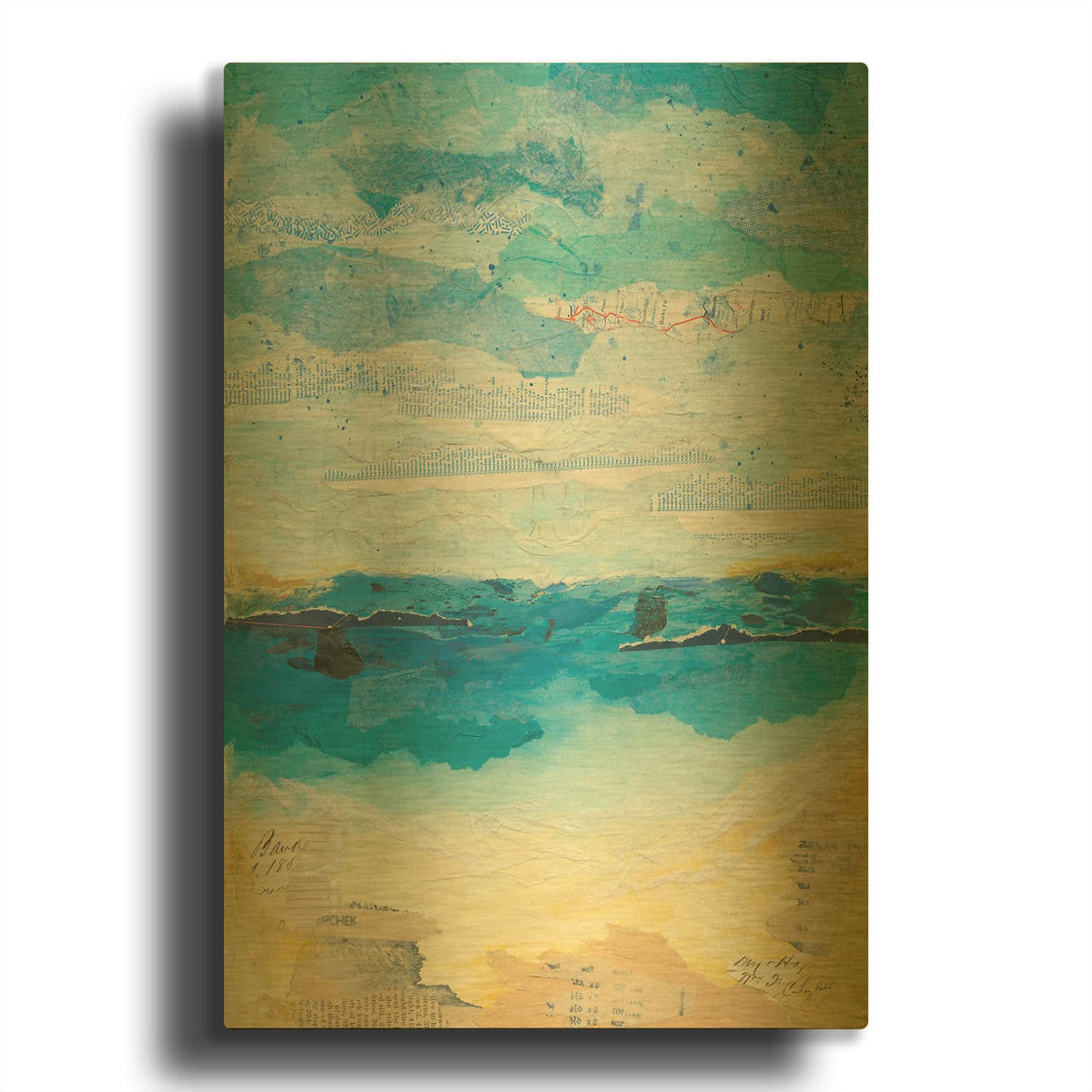 '44179-Abstract Coastal III' By Courtney Prahl Gold Metal Wall Art