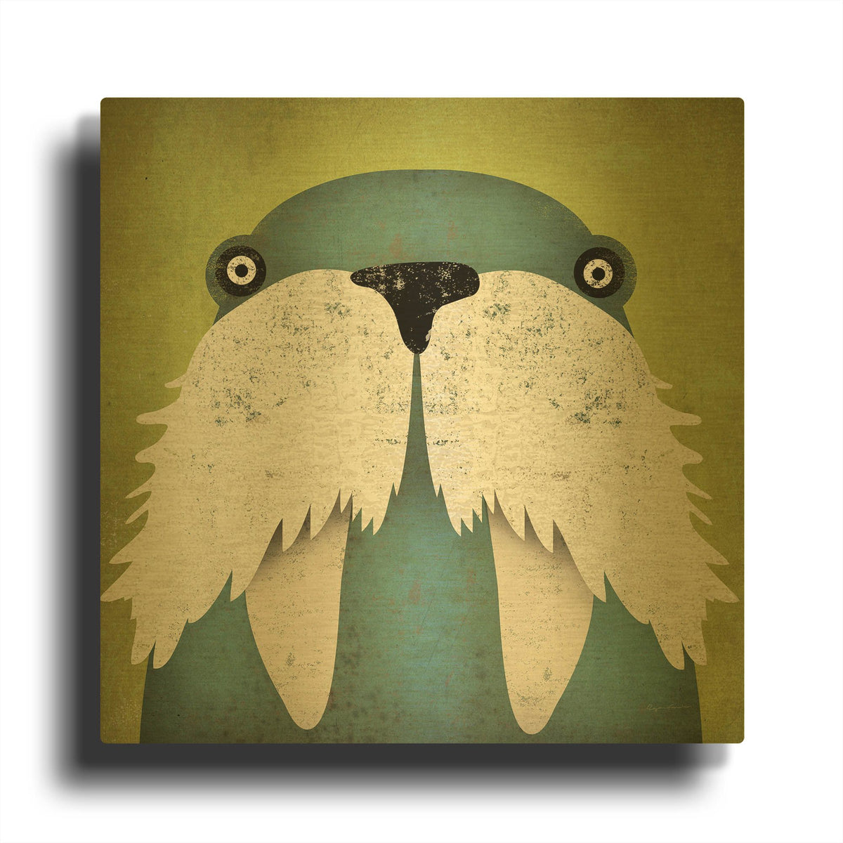 'Walrus' By Ryan Fowler Gold Metal Wall Art