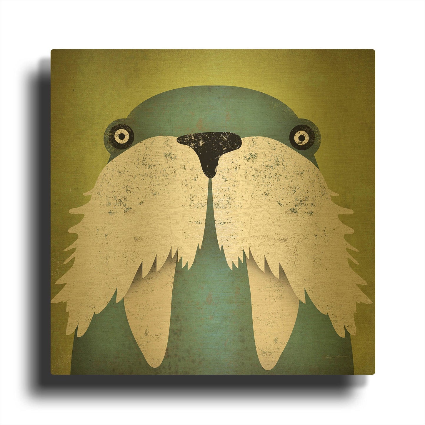 'Walrus' By Ryan Fowler Gold Metal Wall Art