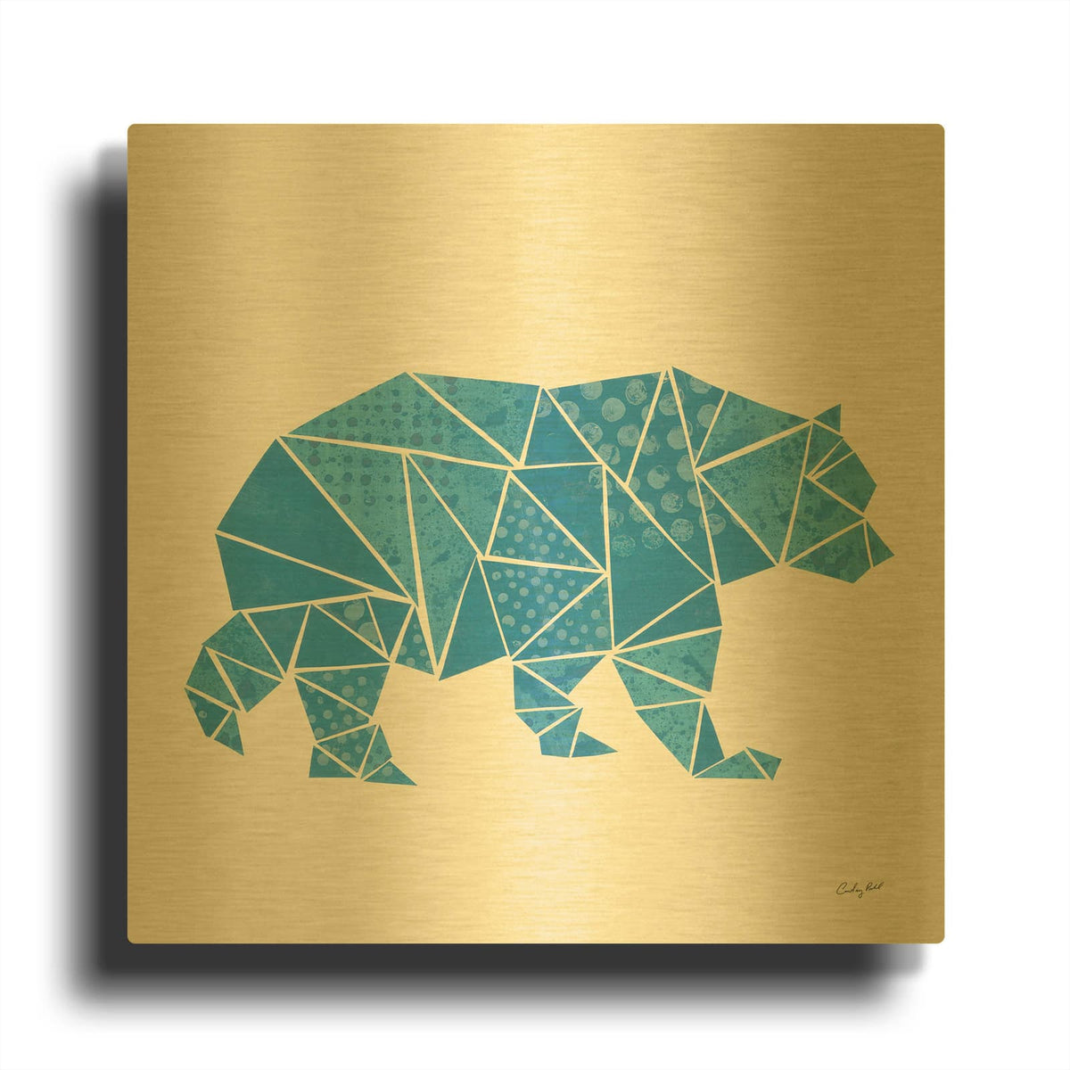 '48979-Geometric Animal I' By Courtney Prahl Gold Metal Wall Art