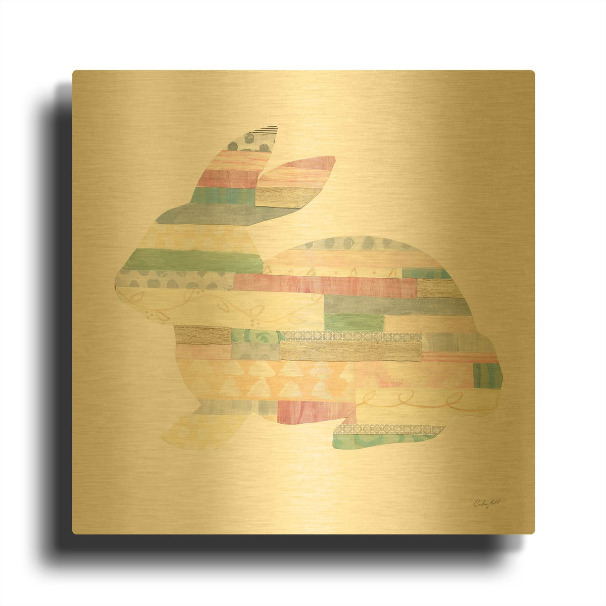 '51570-Spring into Easter IV' By Courtney Prahl Gold Metal Wall Art