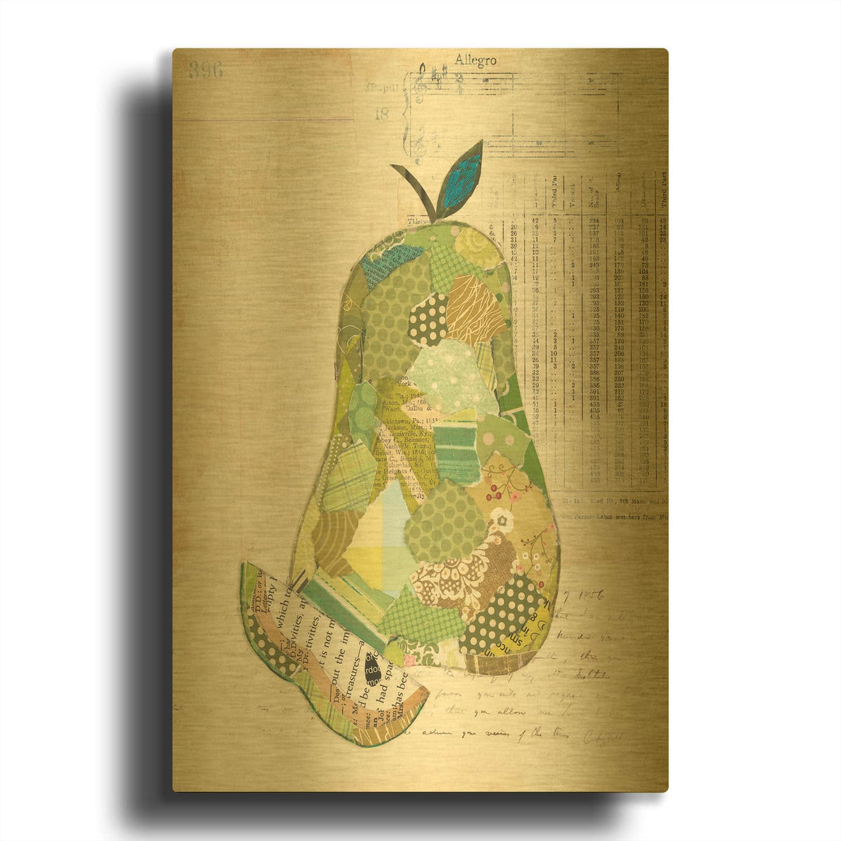 '52363-Pear' By Courtney Prahl Gold Metal Wall Art
