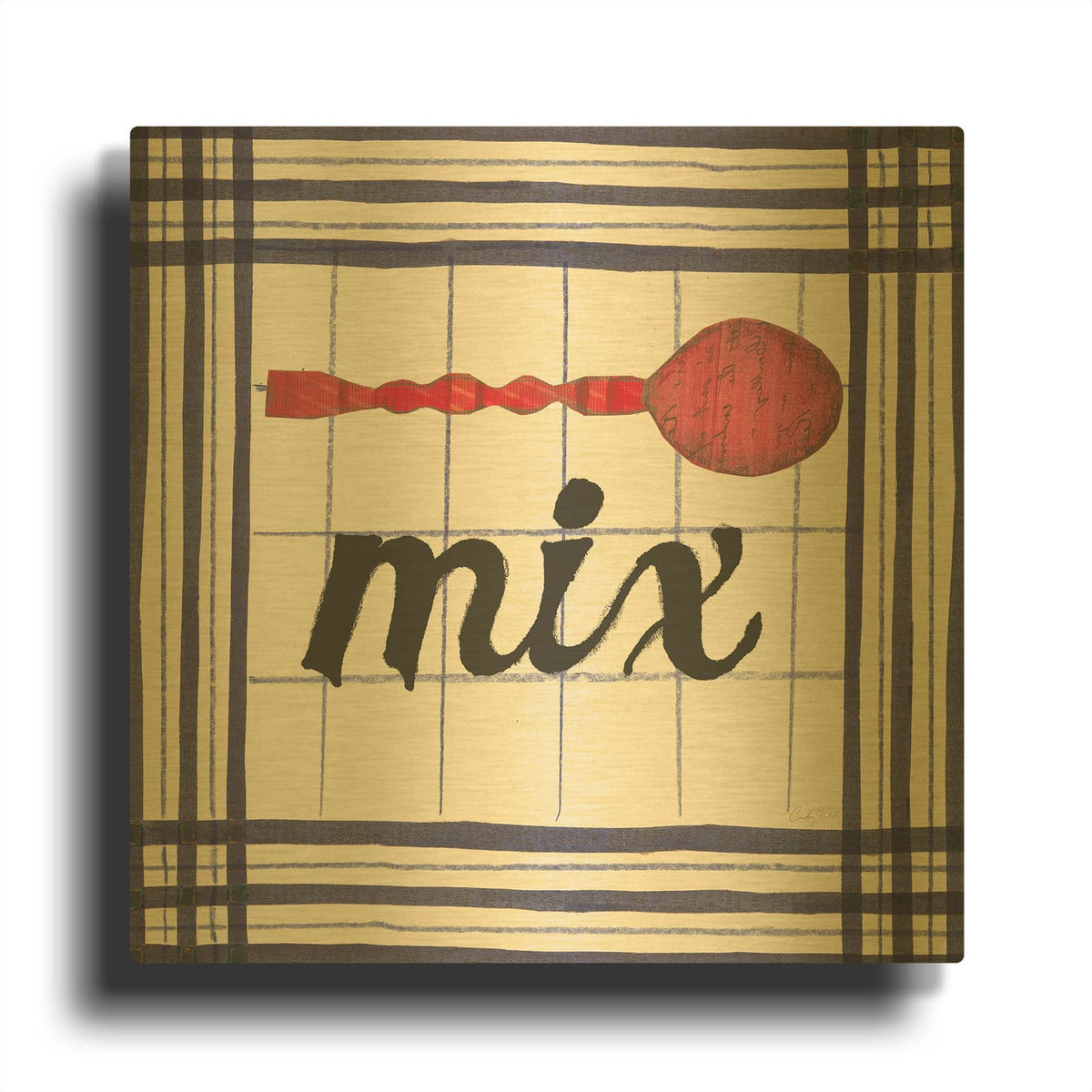 '56977-Cool Kitchen Mix' By Courtney Prahl Gold Metal Wall Art