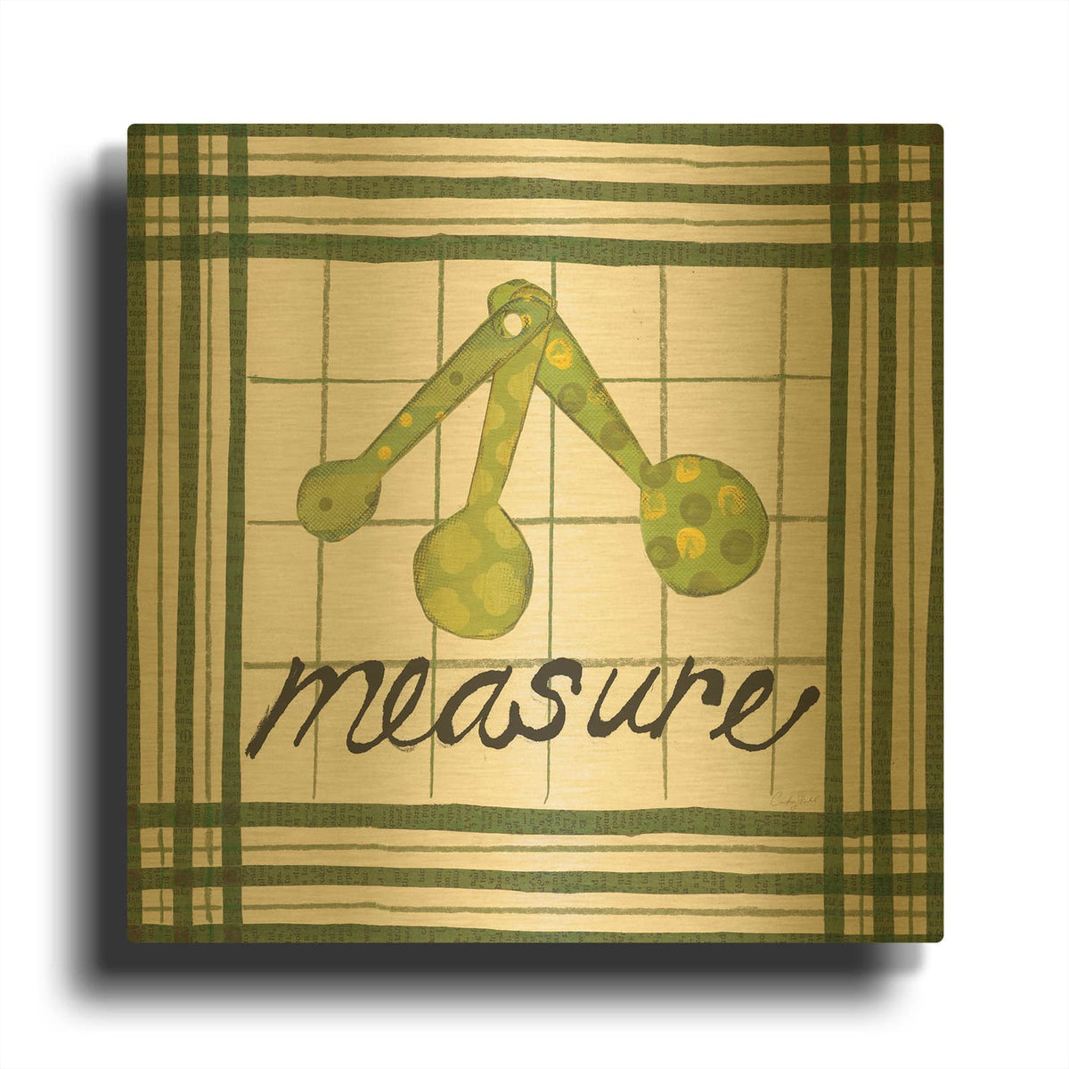 '56978-Cool Kitchen Measure' By Courtney Prahl Gold Metal Wall Art