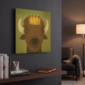 'Buffalo III with Crown' By Ryan Fowler Gold Metal Wall Art