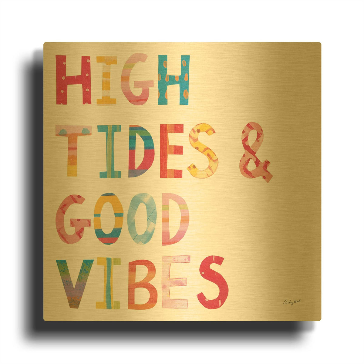'58953-Sea Sand Sun II' By Courtney Prahl Gold Metal Wall Art
