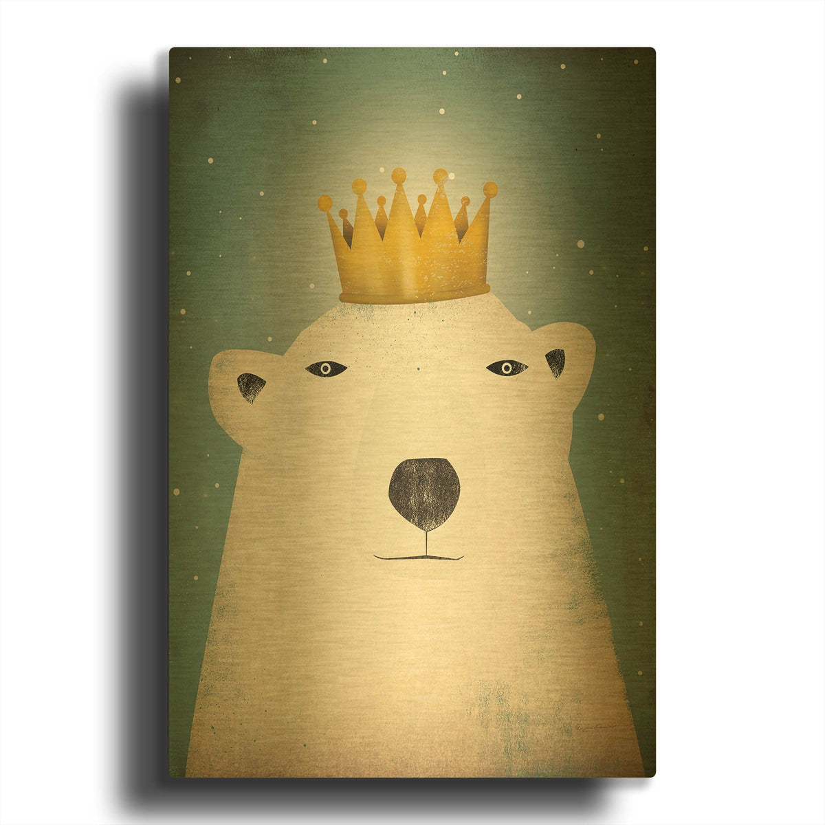 'Polar King' By Ryan Fowler Gold Metal Wall Art
