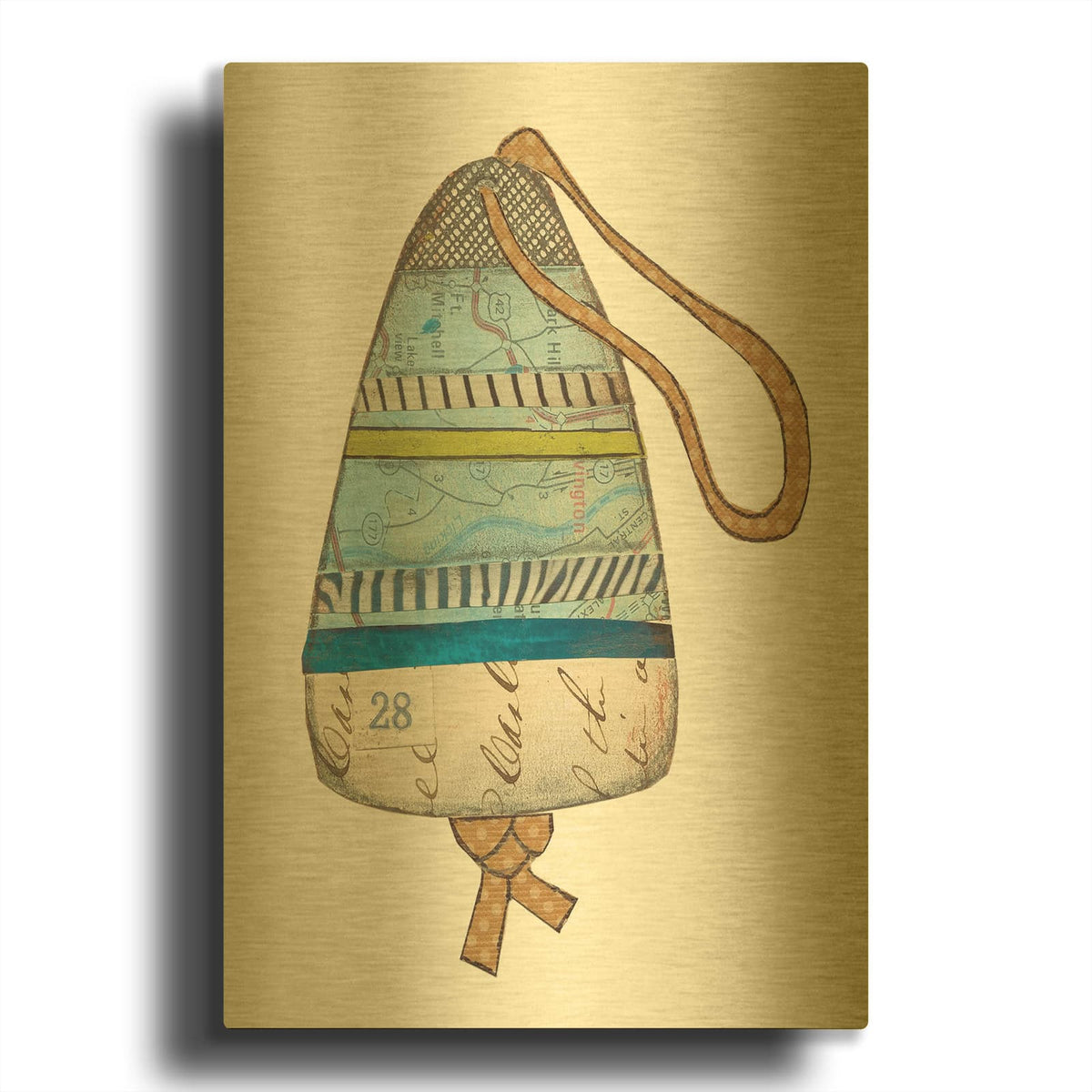 '63499-Lobster Buoys II' By Courtney Prahl Gold Metal Wall Art
