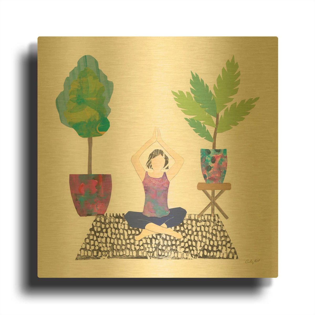 '64265-Namaste II' By Courtney Prahl Gold Metal Wall Art