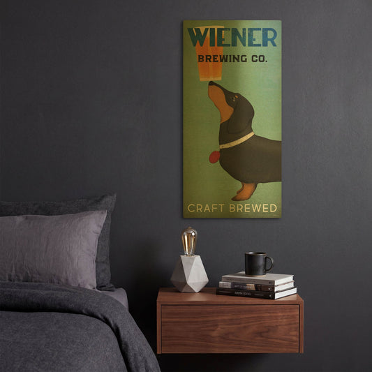 'Wiener Brewing Co' By Ryan Fowler Gold Metal Wall Art