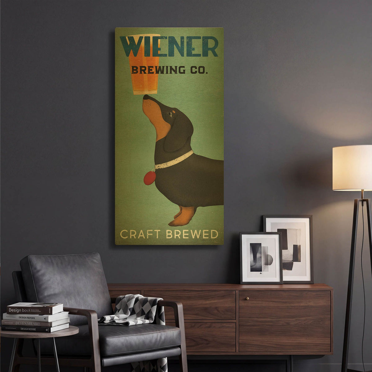 'Wiener Brewing Co' By Ryan Fowler Gold Metal Wall Art