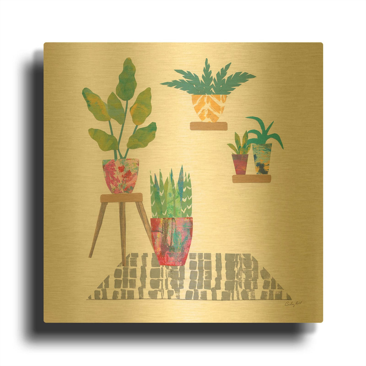 '64268-Namaste V' By Courtney Prahl Gold Metal Wall Art