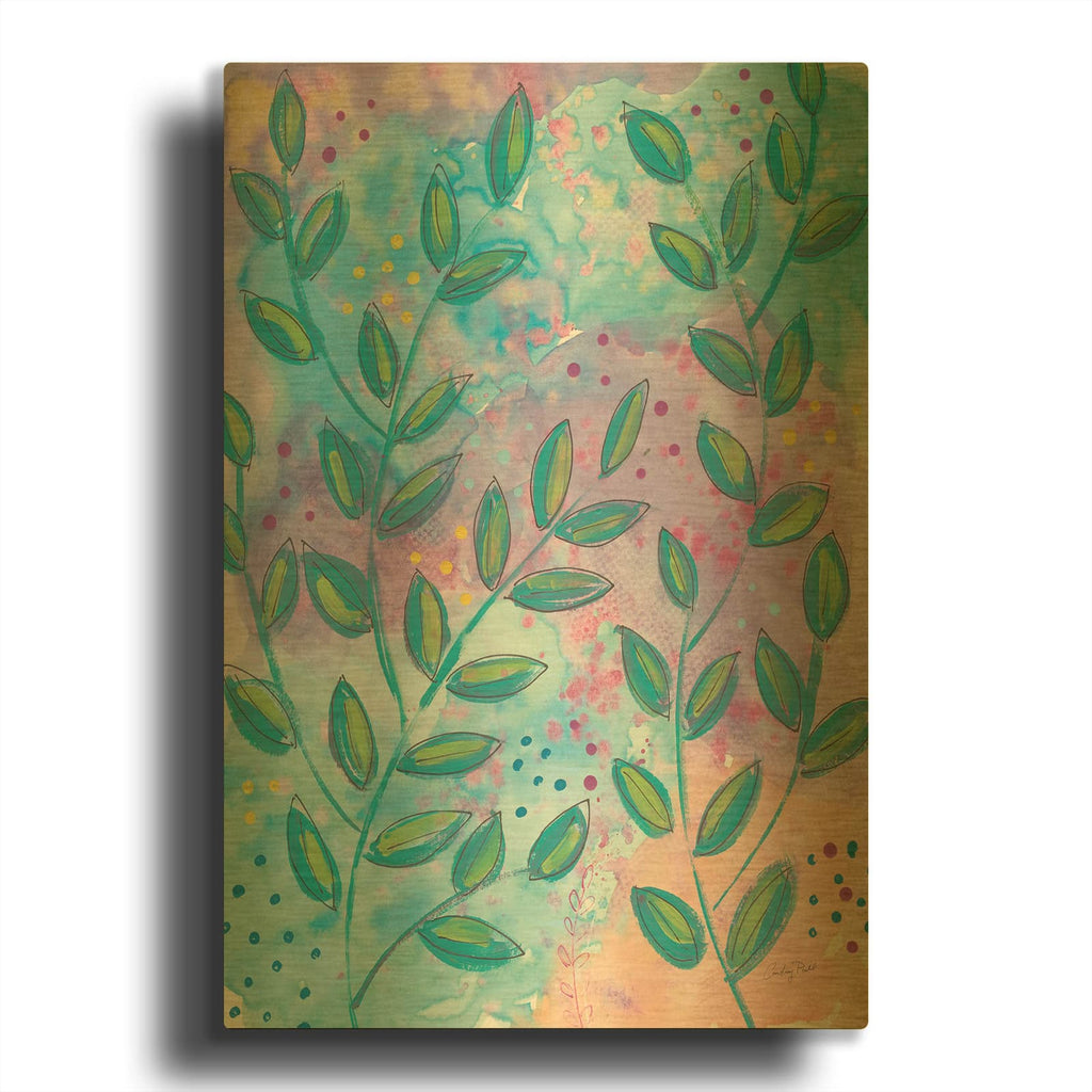 '69960-Botanical Brights I' By Courtney Prahl Gold Metal Wall Art