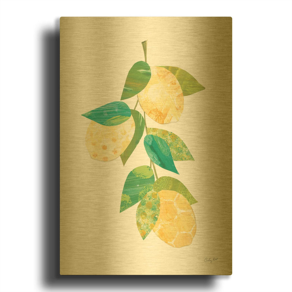 '70246-Summer Lemons II' By Courtney Prahl Gold Metal Wall Art