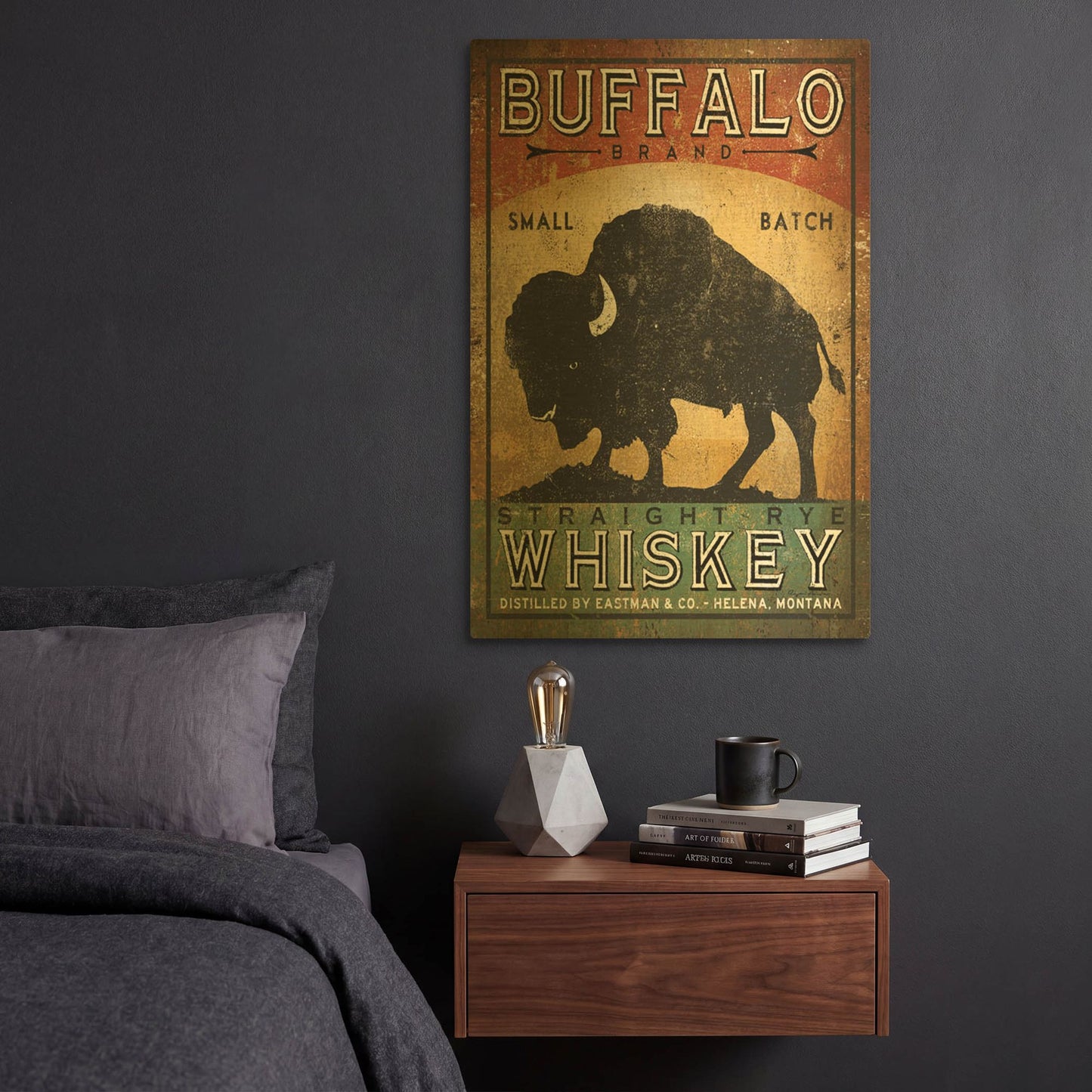 'Buffalo Whiskey' By Ryan Fowler Gold Metal Wall Art
