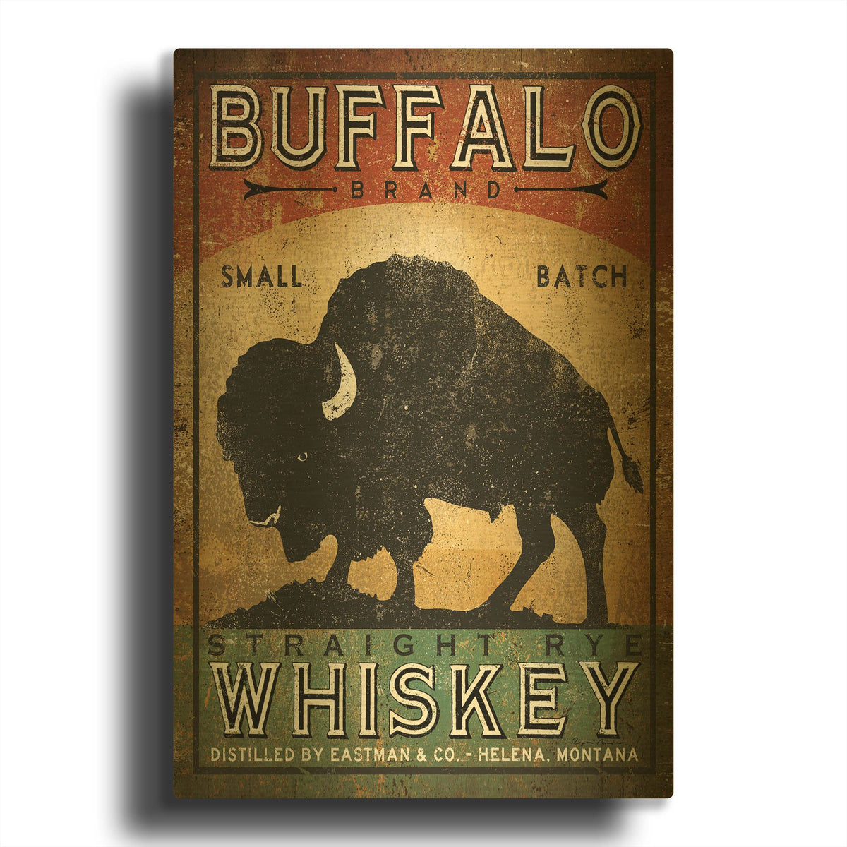 'Buffalo Whiskey' By Ryan Fowler Gold Metal Wall Art
