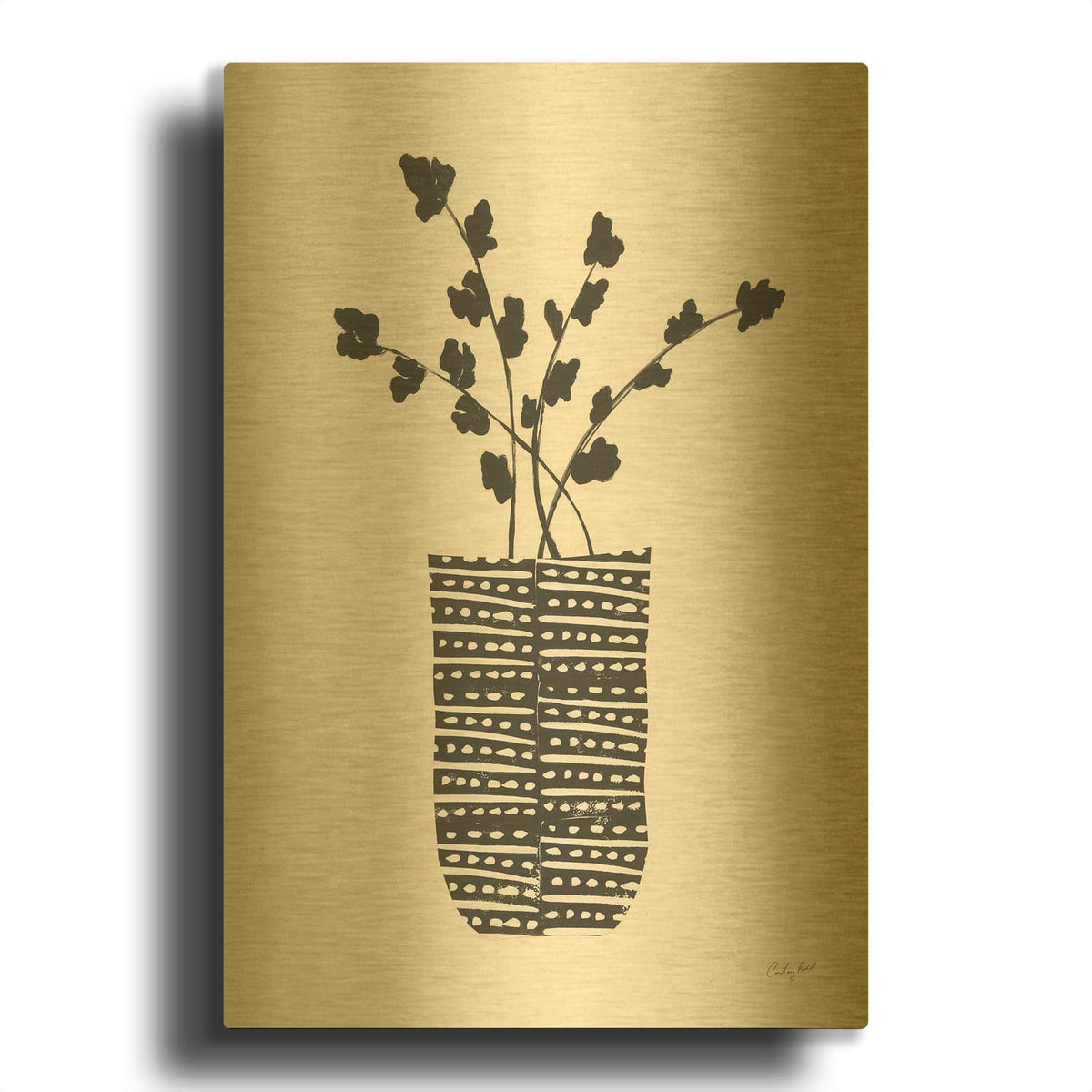 '70690-Shadow Vessel I' By Courtney Prahl Gold Metal Wall Art