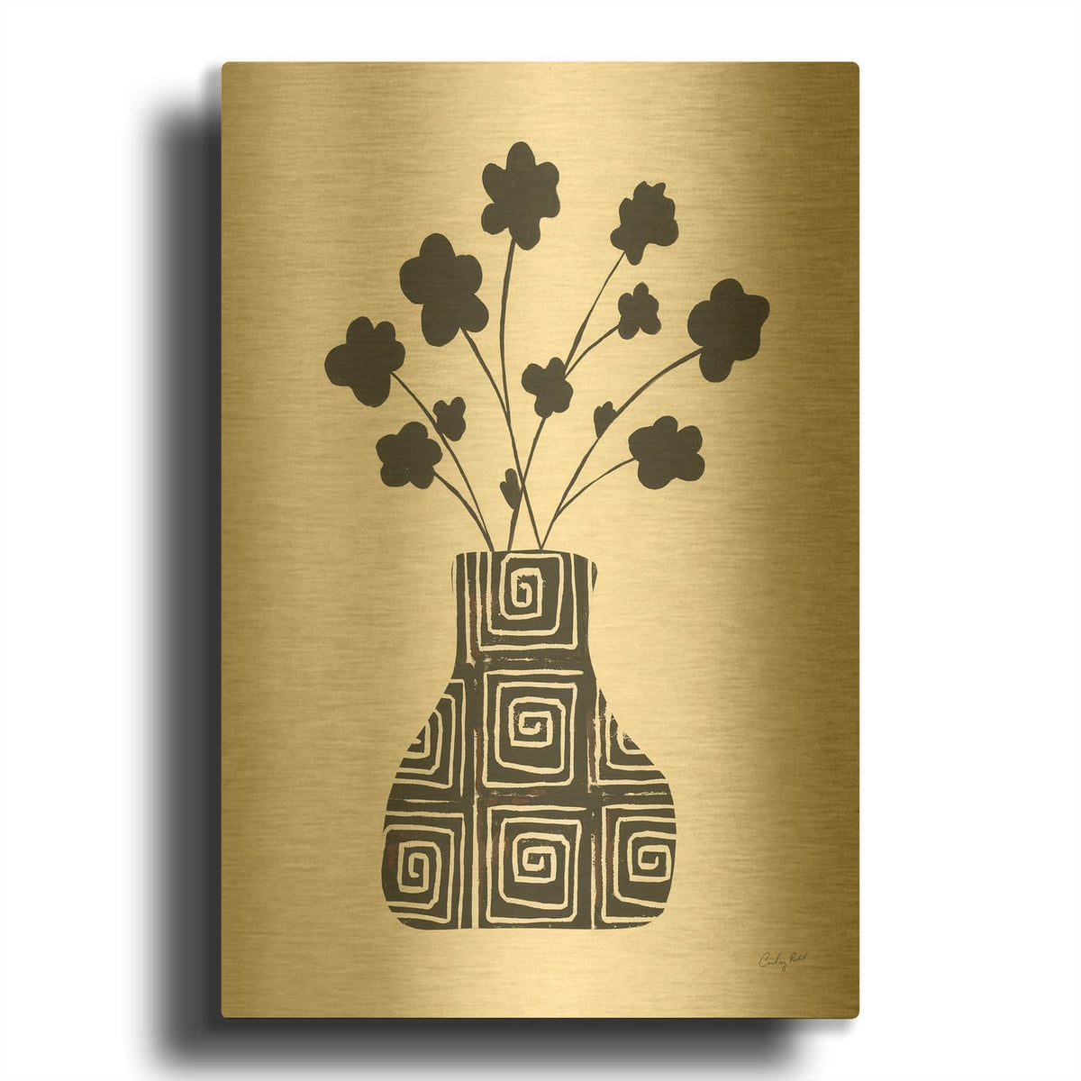 '70691-Shadow Vessel II' By Courtney Prahl Gold Metal Wall Art