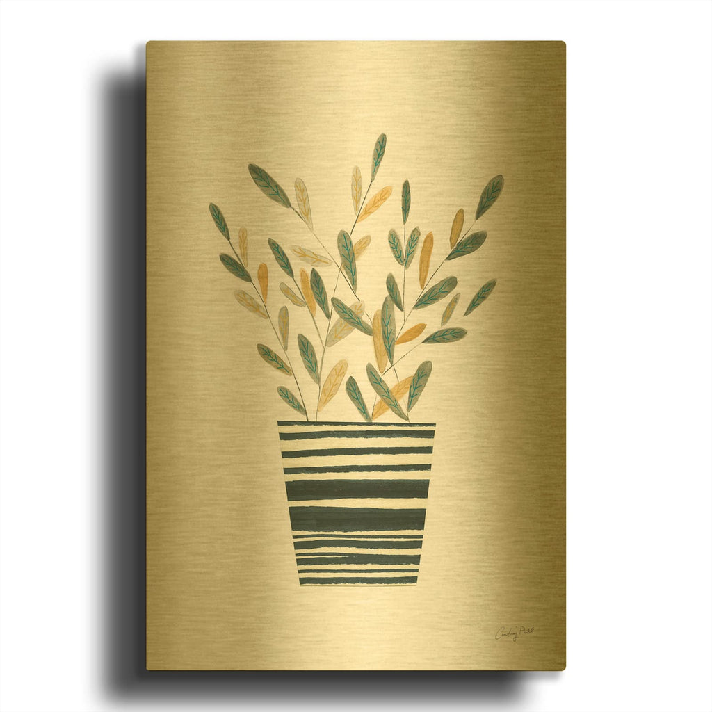 '70692-Herb Garden I' By Courtney Prahl Gold Metal Wall Art
