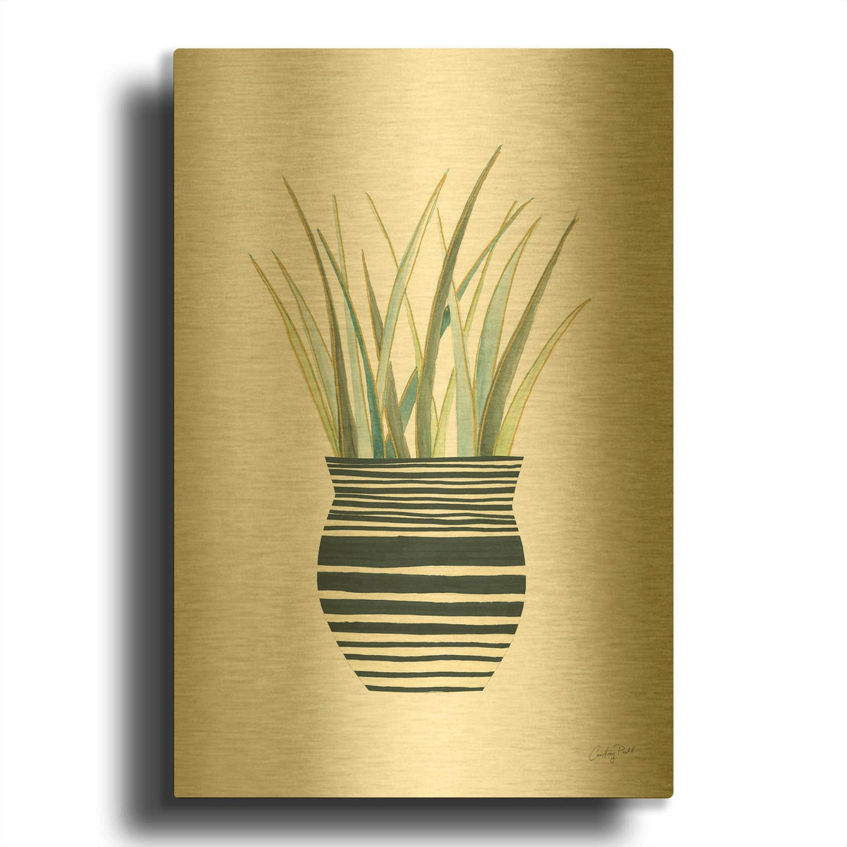 '70693-Herb Garden II' By Courtney Prahl Gold Metal Wall Art