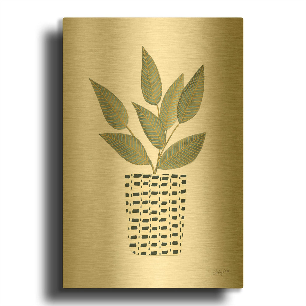 '70694-Herb Garden III' By Courtney Prahl Gold Metal Wall Art
