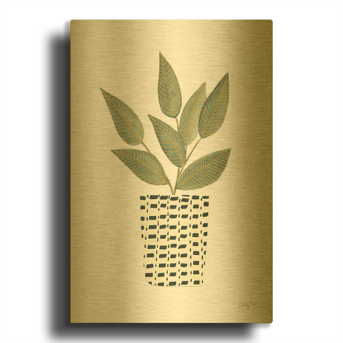 '70694-Herb Garden III' By Courtney Prahl Gold Metal Wall Art