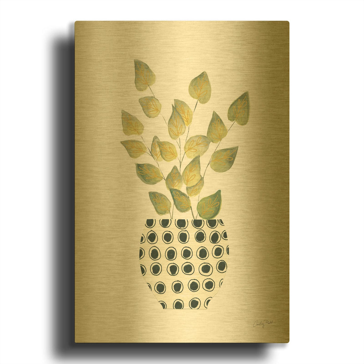 '70695-Herb Garden IV' By Courtney Prahl Gold Metal Wall Art