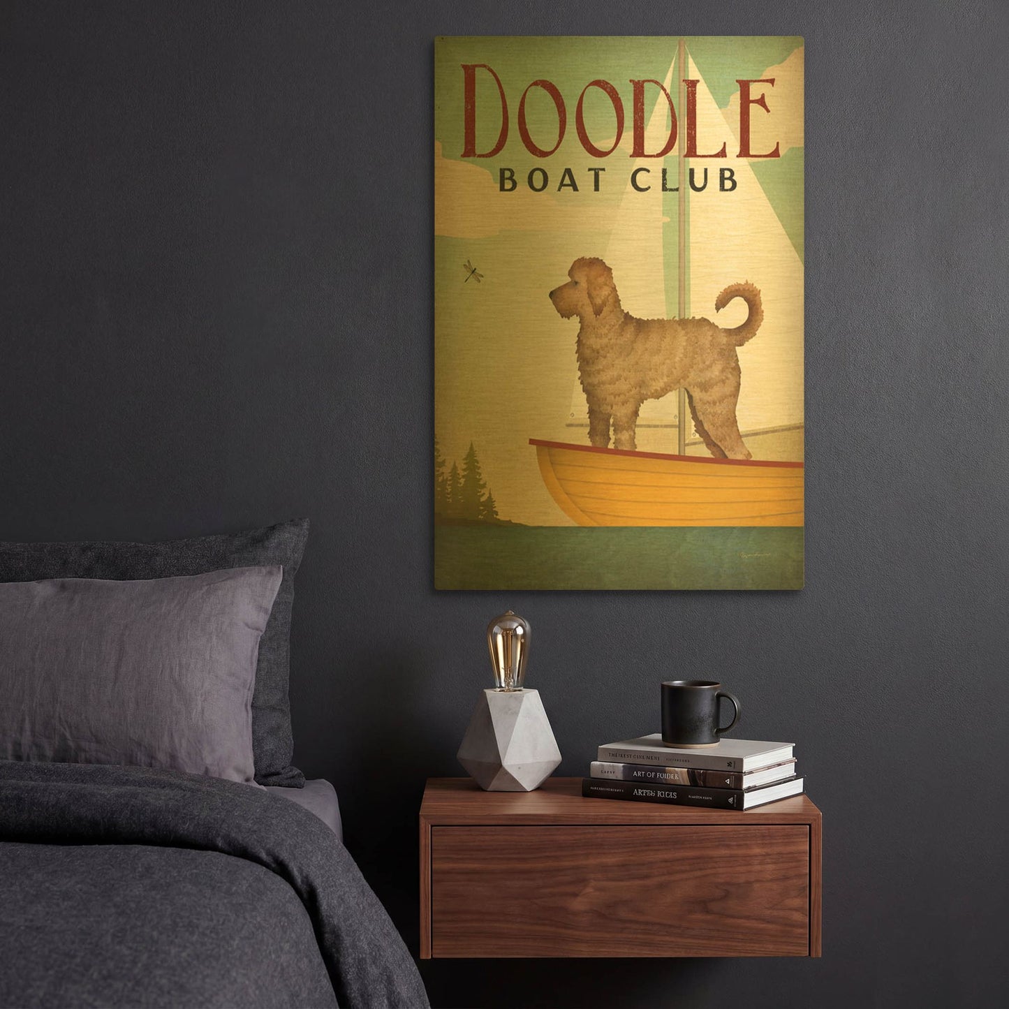 'Doodle Sail' By Ryan Fowler Gold Metal Wall Art