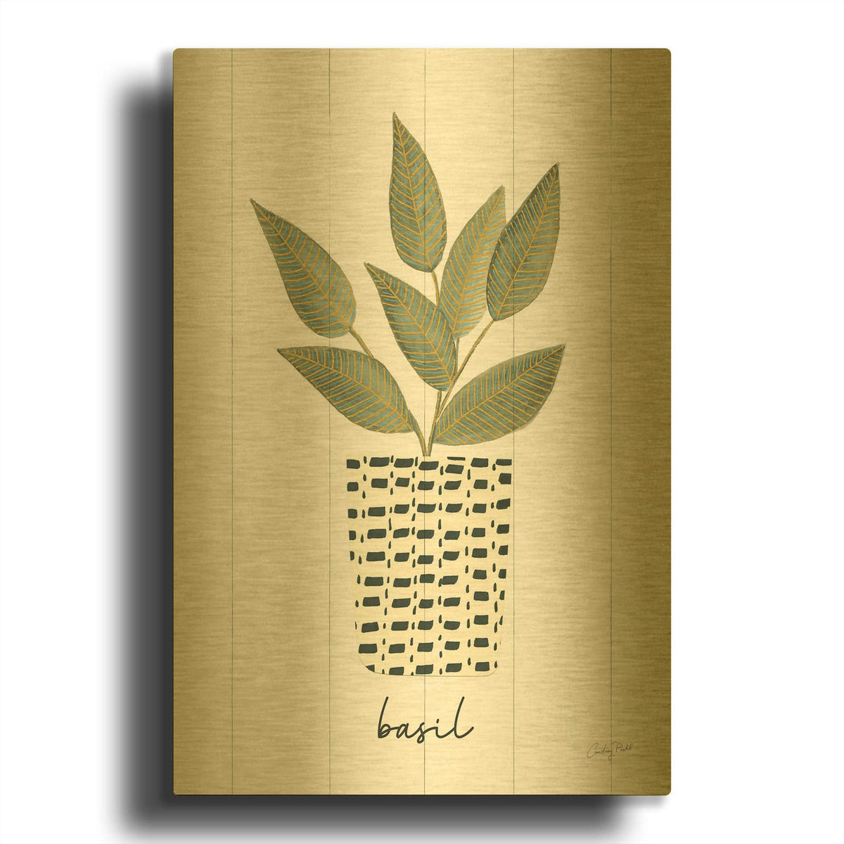 '72750-Herb Garden VII' By Courtney Prahl Gold Metal Wall Art