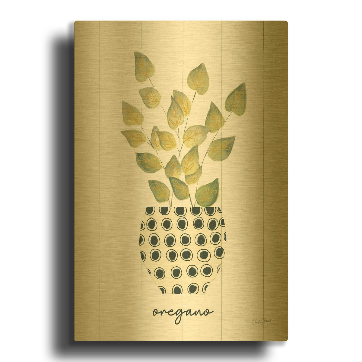 '72751-Herb Garden VIII' By Courtney Prahl Gold Metal Wall Art