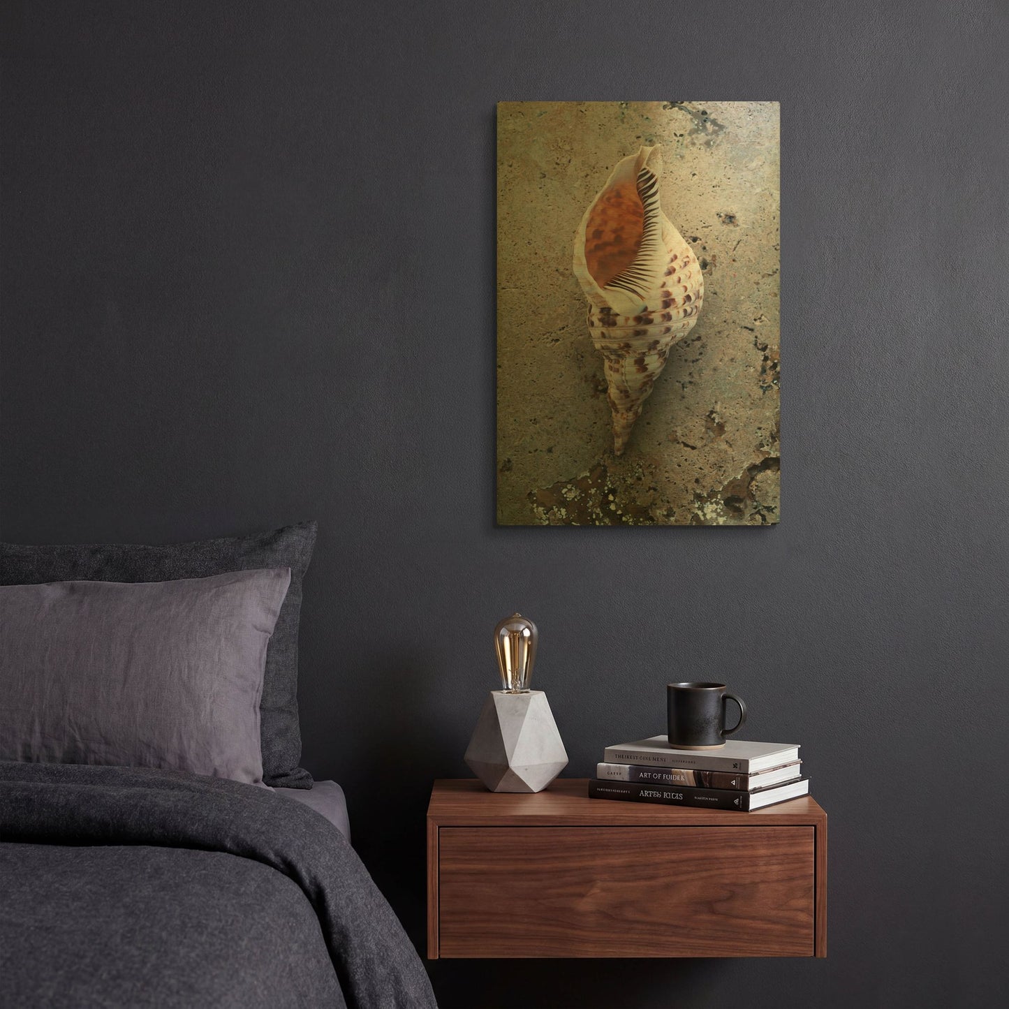 'RAY0282-Spotted Conch Shell' By Elena Ray Gold Metal Wall Art