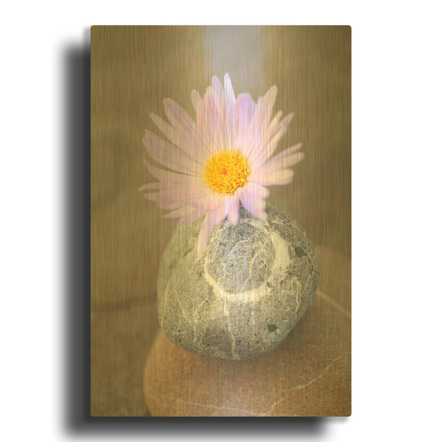 'Zen Flower Meditation' By Elena Ray Gold Metal Wall Art